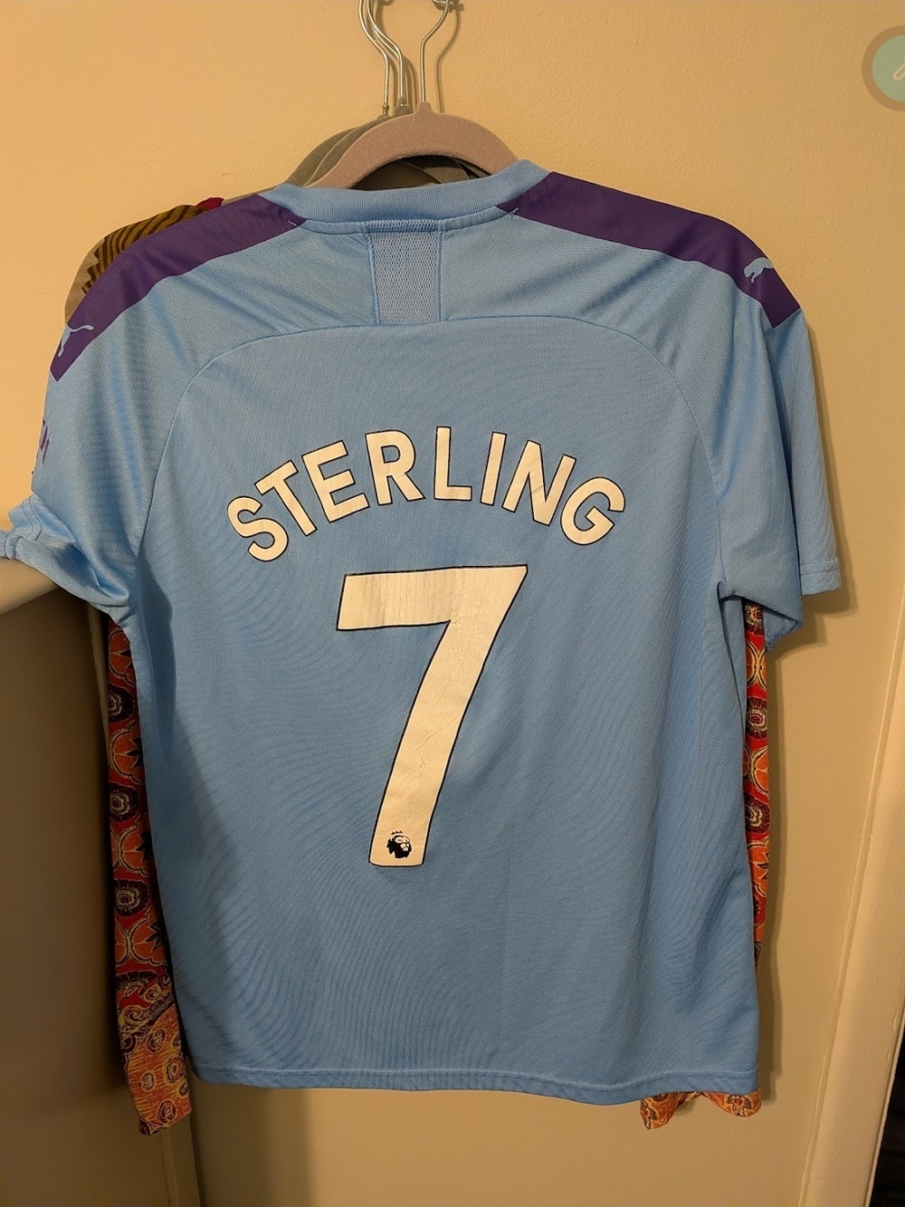 Manchester City 2019-20 Puma Home Jersey #7 Sterling 125 Years Anniversary Mediu